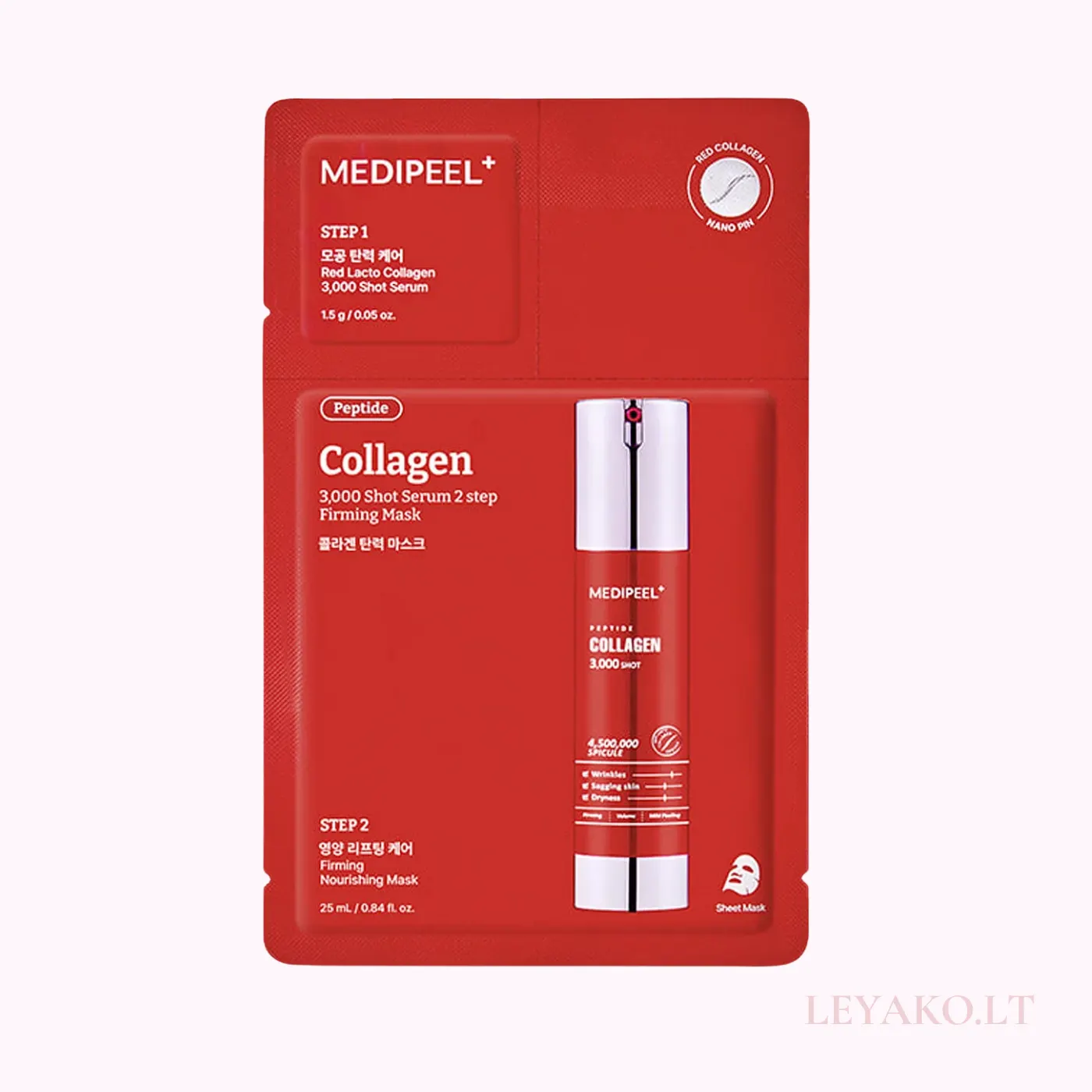 Medi Peel Red Lacto Collagen 3000 Shot Serum 2 Step Mask 1.5g + 25ml