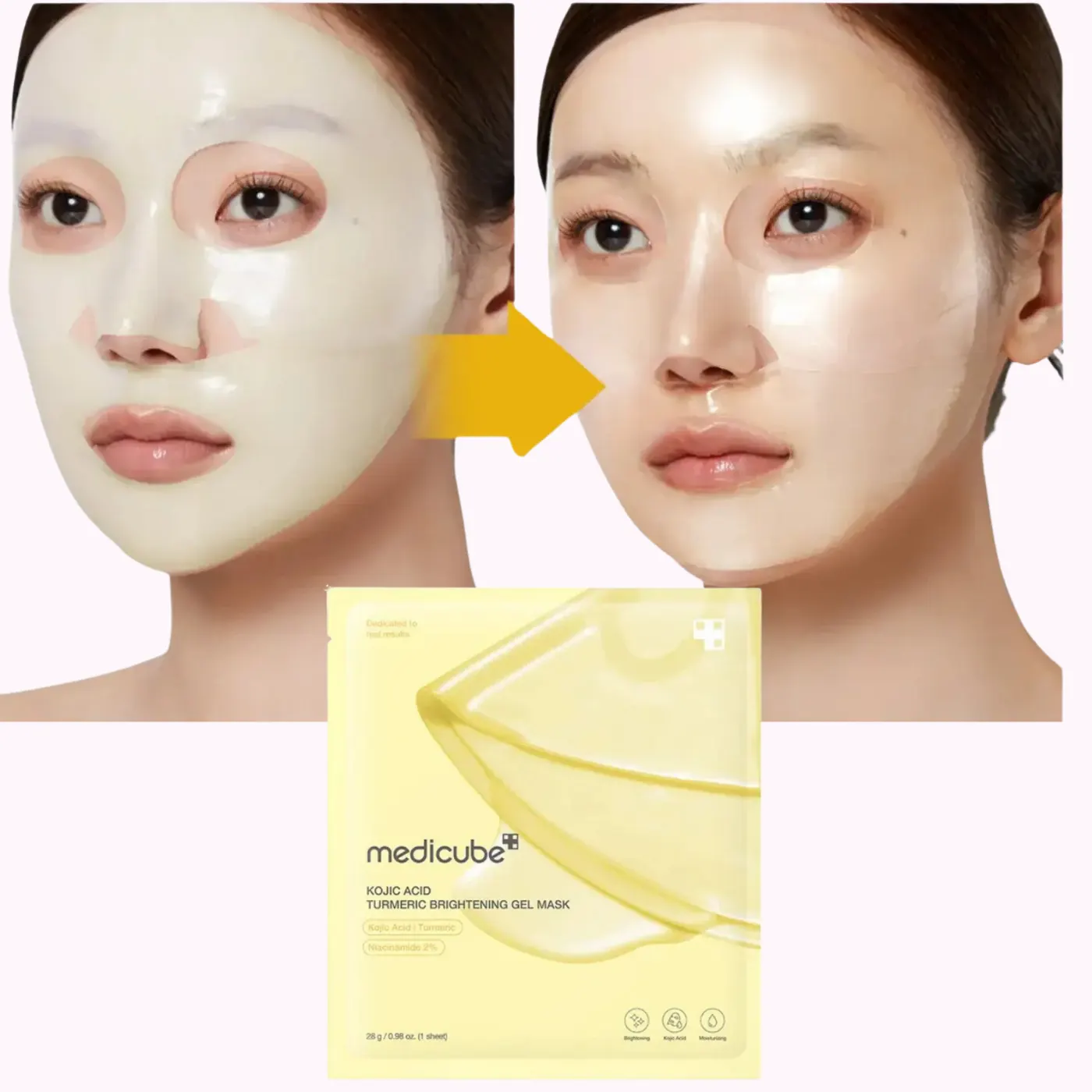 Medicube Kojic Acid Turmeric Brightening Gel Mask/ гидрогелевая осветляющая маска — изображение 2