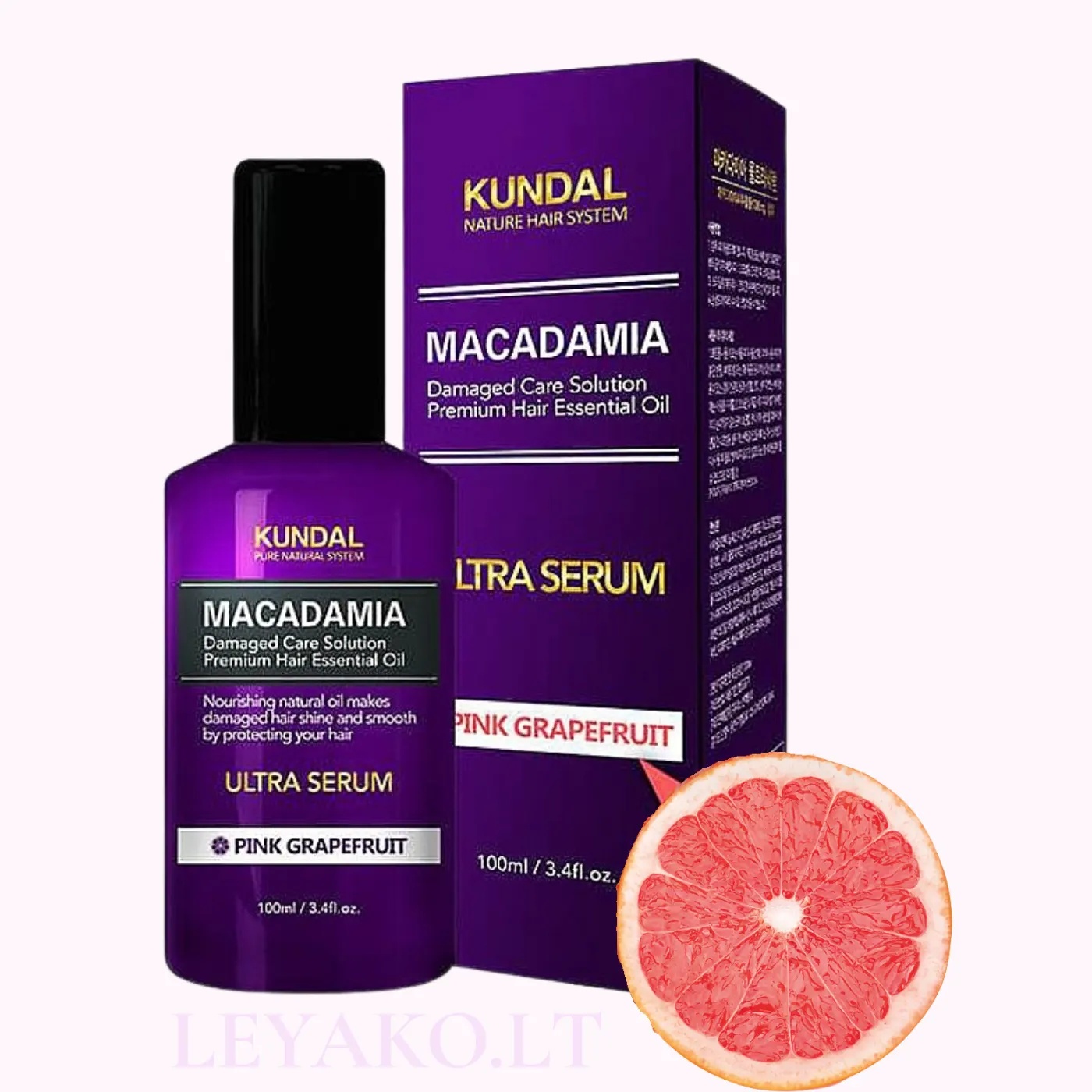 KUNDAL Macadamia Ultra Hair Serum Pink Grapefruit/ Сыворотка против пушения для волос «Розовый грейпфрут» 100мл