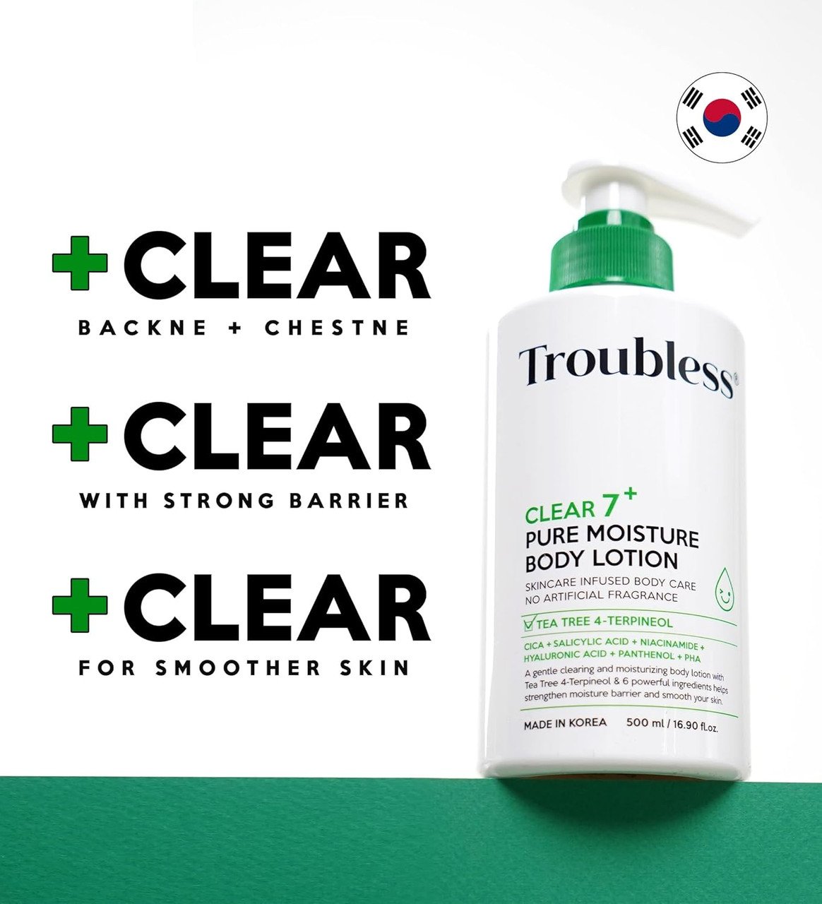 Troubless Clear 7 Plus Pure Moisture Body Lotion 500ml - Image 2