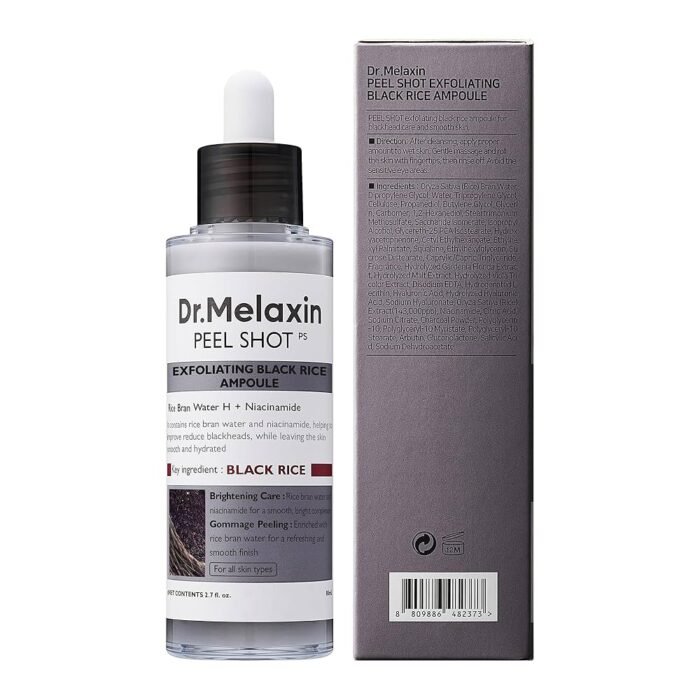Dr. Melaxin Peel Shot Exfoliant Black Rice Ampoule 80ml - Image 3