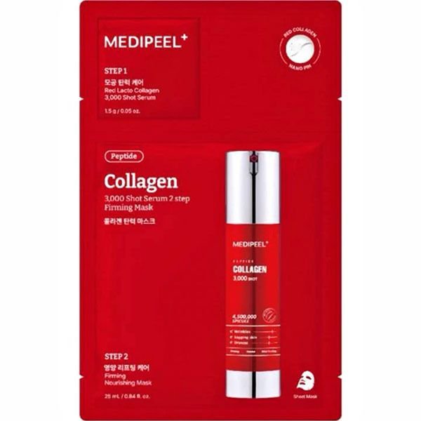 Medi Peel Red Lacto Collagen 3000 Shot Serum 2 Step Mask 1.5g + 25ml